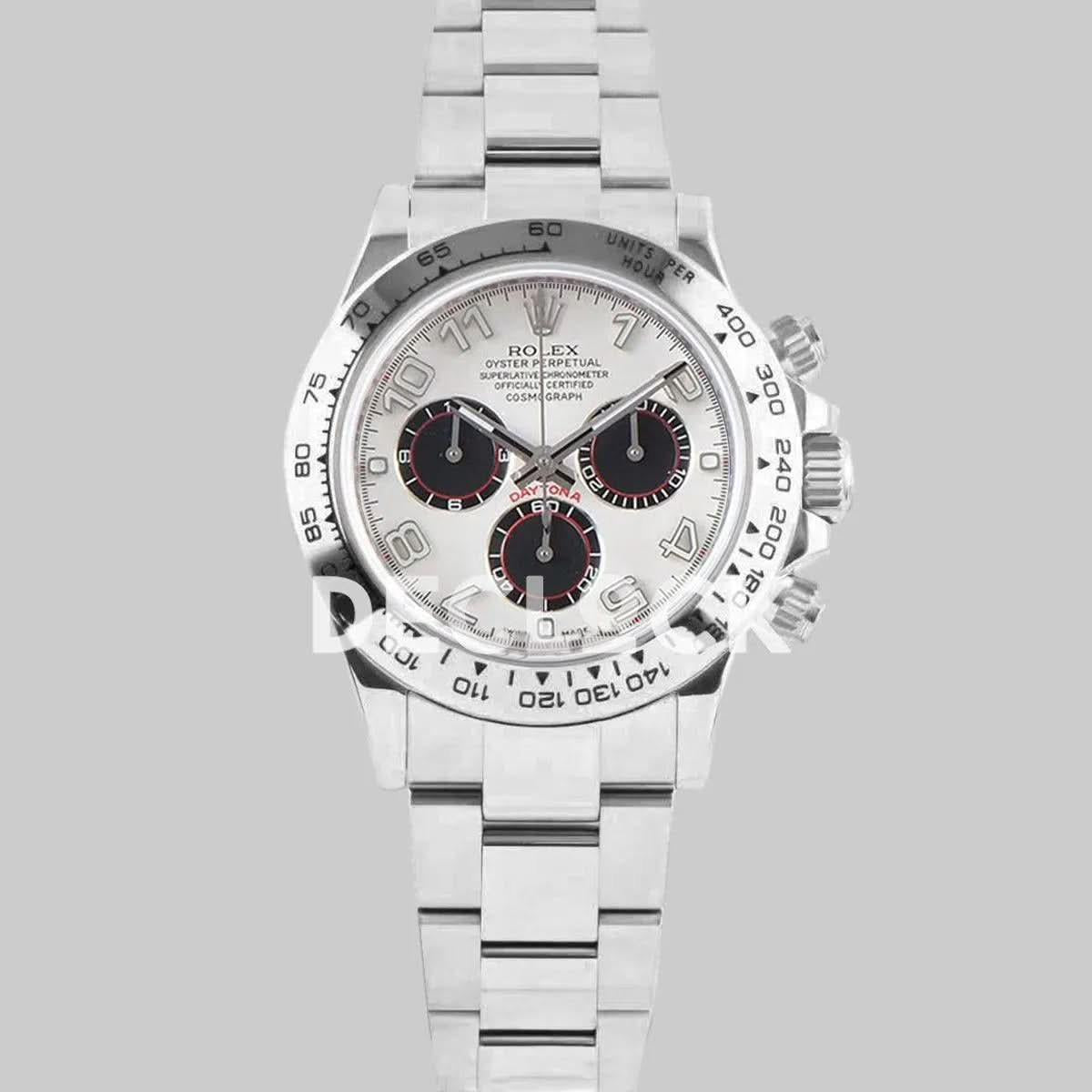 Replica Rolex Daytona 116509-0036 White Dial in White Gold |  Declock.