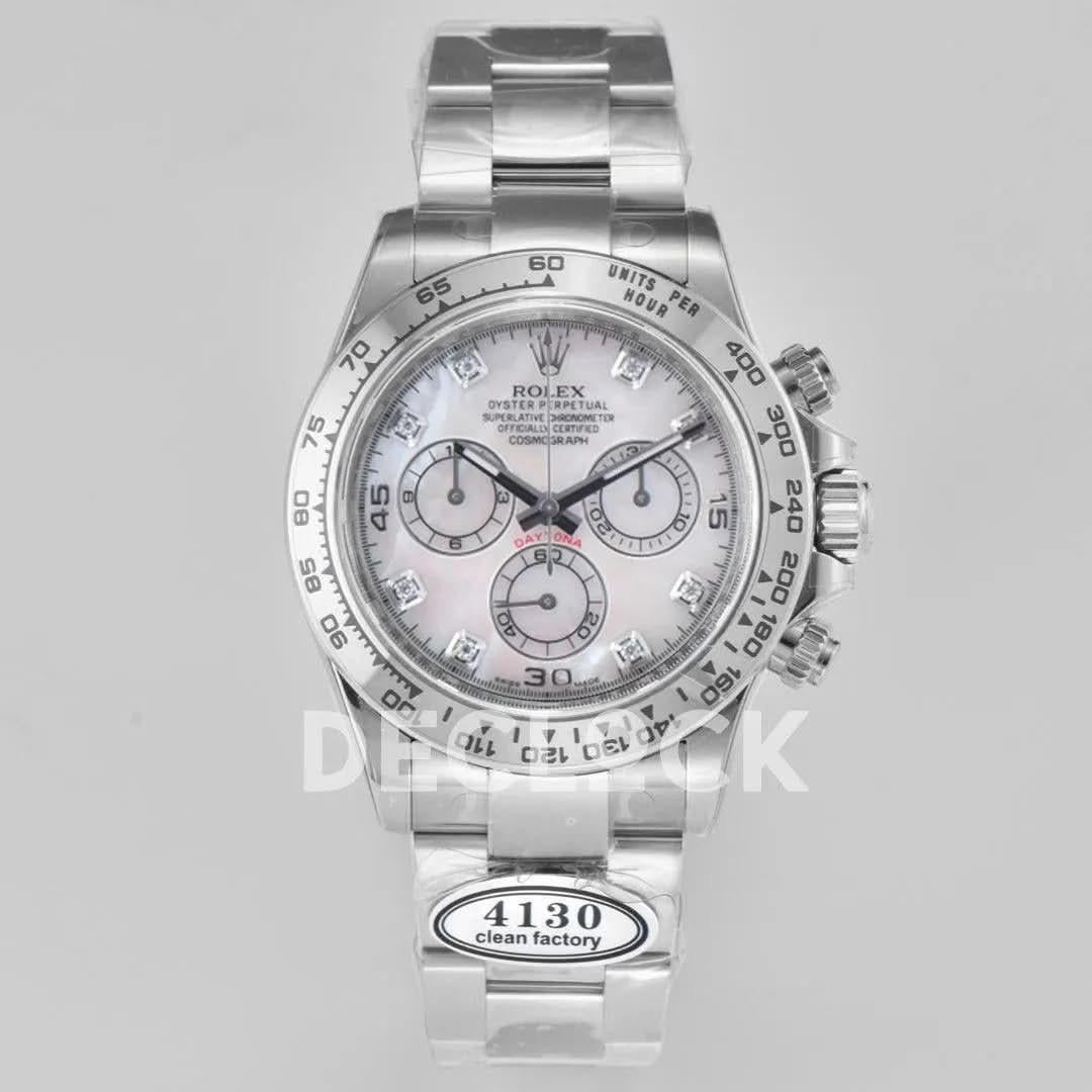 Replica Rolex Daytona 116509 White Gold in White MOP Dial |  Declock.
