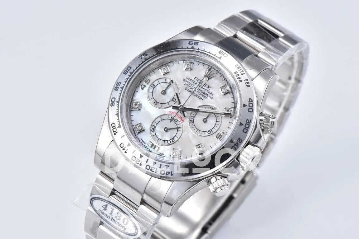 Replica Rolex Daytona 116509 White Gold in White MOP Dial