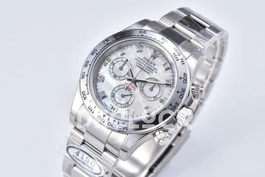 Replica Rolex Daytona 116509 White Gold in White MOP Dial | Declock.
