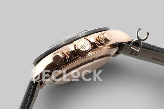 Replica Rolex Daytona 116515 Black Dial in Rose Gold |  Declock.