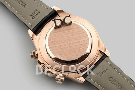 Replica Rolex Daytona 116515 Black Dial in Rose Gold | Declock.