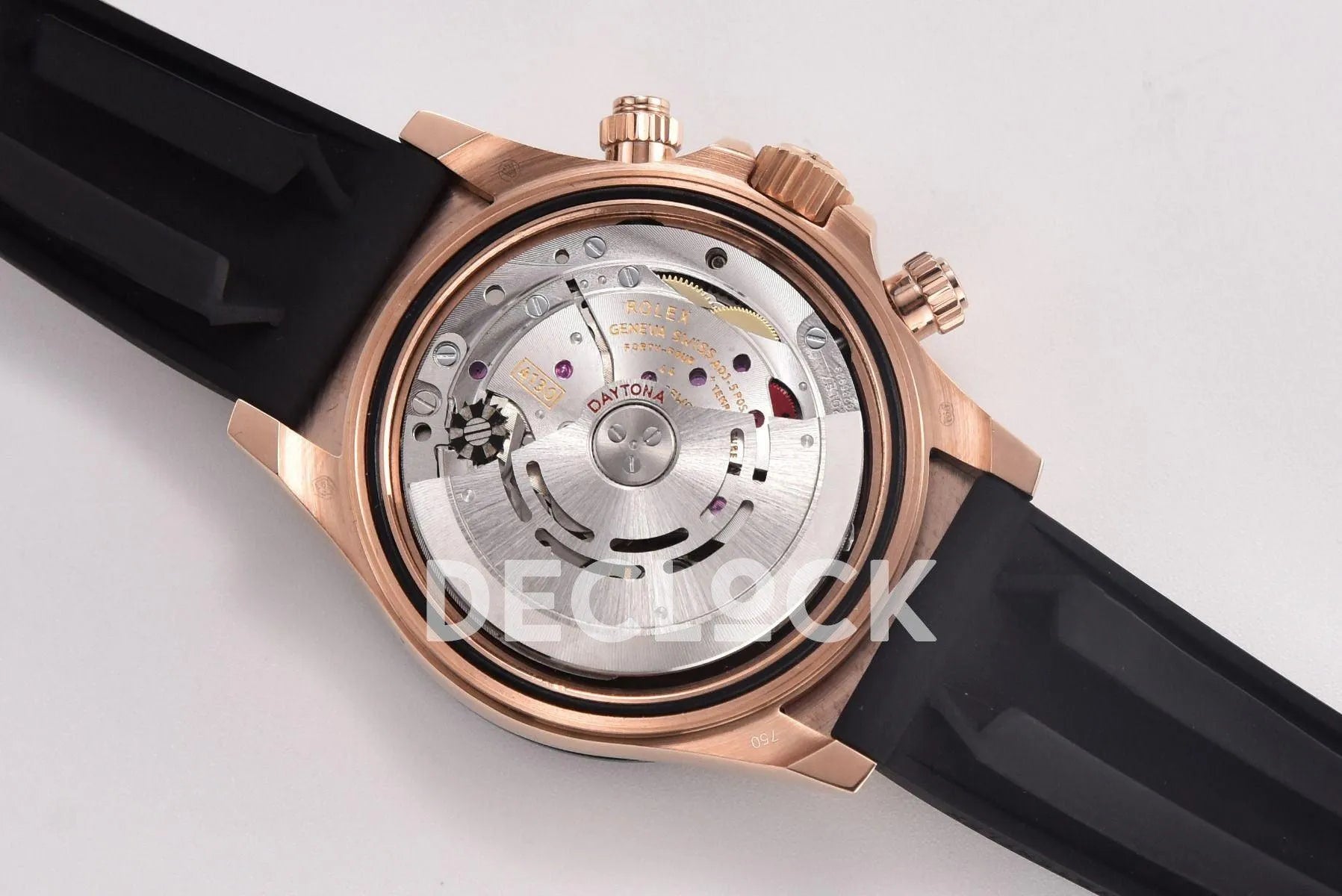 Replica Rolex Daytona 116515 Chocolate Dial in Rose Gold on Rubber Strap