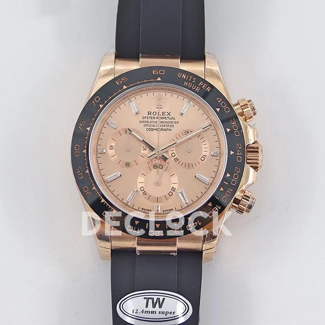 Replica Rolex Daytona 116515 Roe Gold in Rose Gold Dial |  Declock.