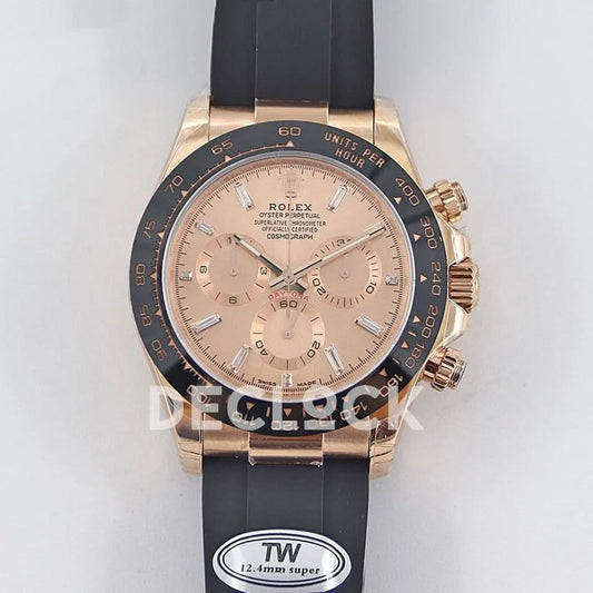 Replica Rolex Daytona 116515 Roe Gold in Rose Gold Dial | Declock.