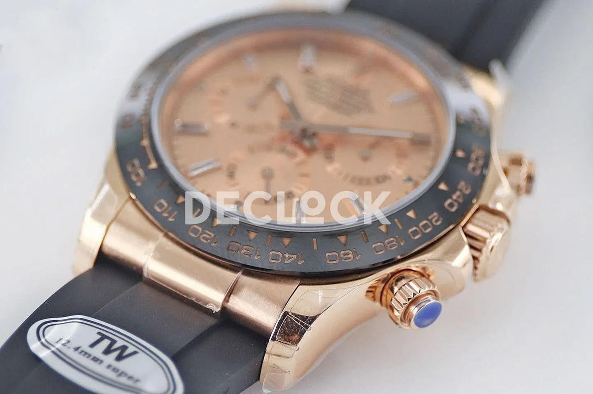 Replica Rolex Daytona 116515 Roe Gold in Rose Gold Dial |  Declock.