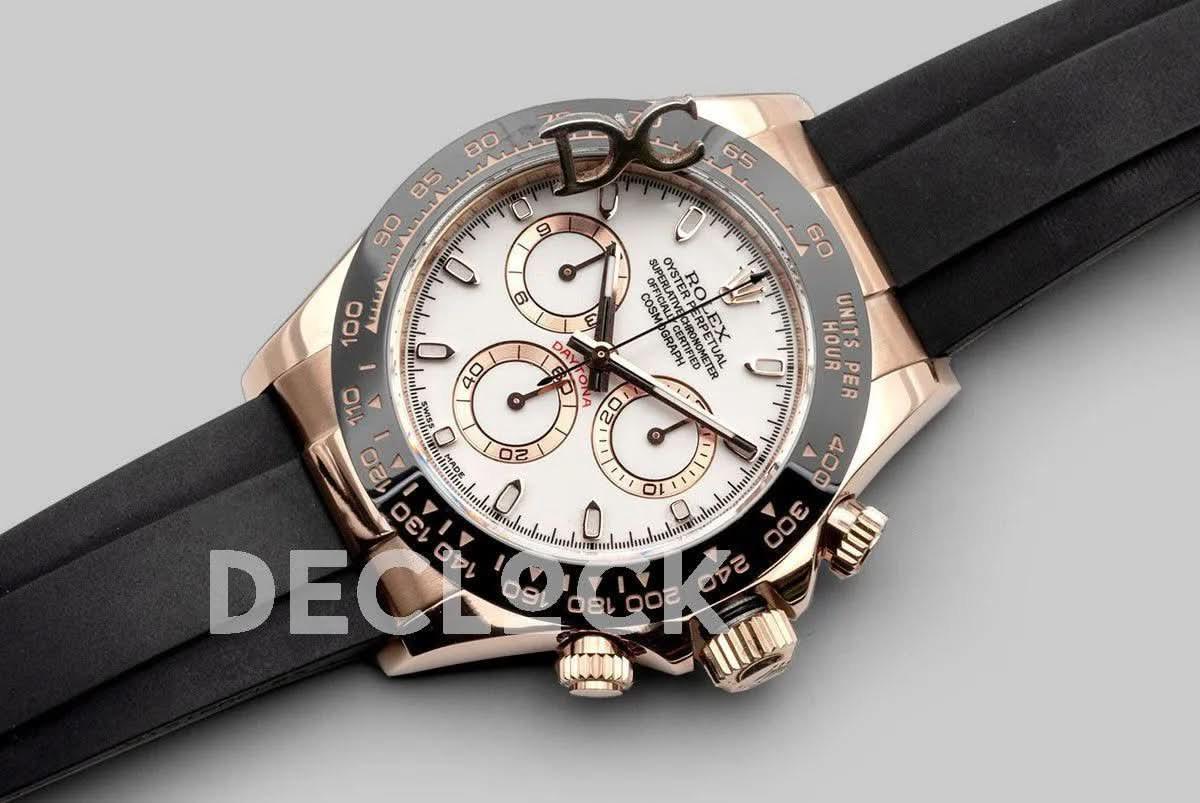 Replica Rolex Daytona 116515LN Pink/White Dial in Everose Gold |  Declock.