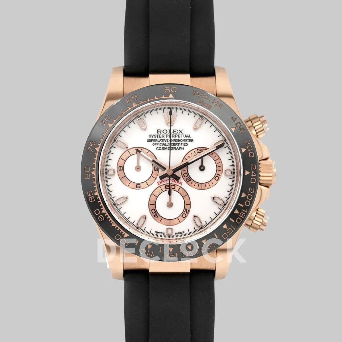 Replica Rolex Daytona 116515LN Pink/White Dial in Everose Gold
