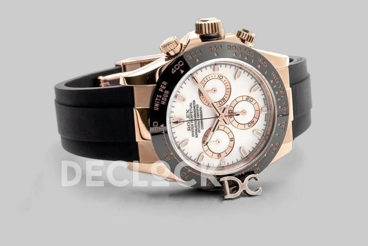 Replica Rolex Daytona 116515LN Pink/White Dial in Everose Gold |  Declock.