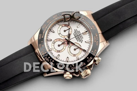 Replica Rolex Daytona 116515LN Pink/White Dial in Everose Gold | Declock.