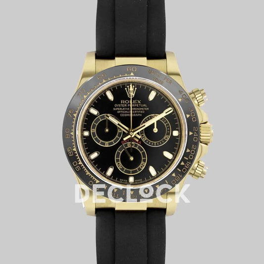 Replica Rolex Daytona 116518LN Black Dial in Yellow Gold | Declock.