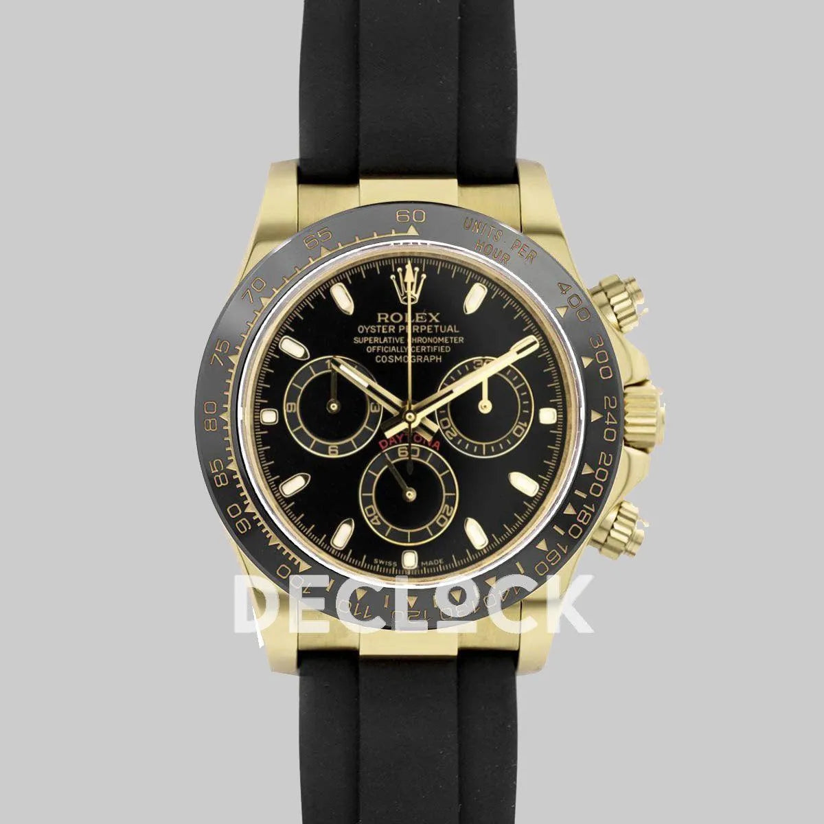 Replica Rolex Daytona 116518LN Black Dial in Yellow Gold