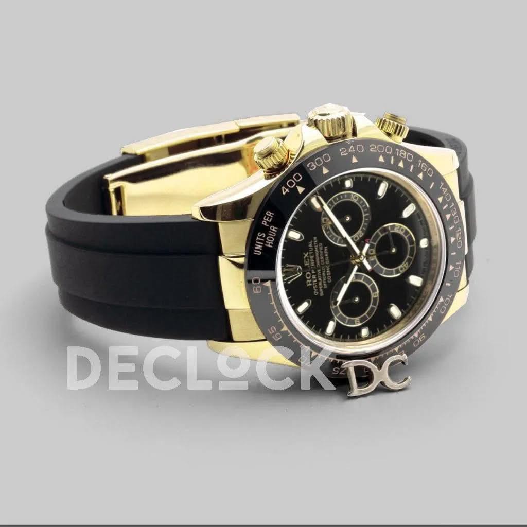 Replica Rolex Daytona 116518LN Black Dial in Yellow Gold |  Declock.