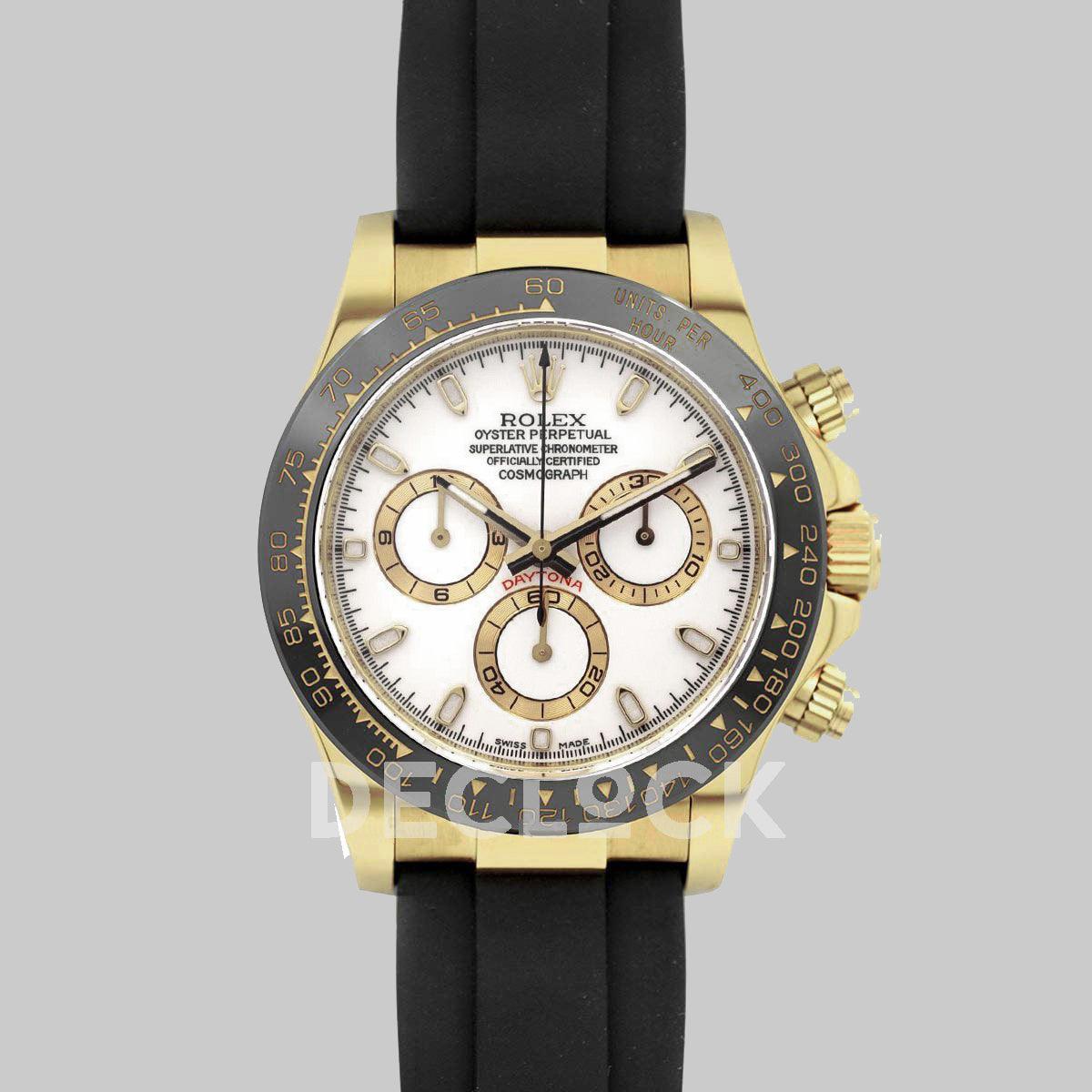 Replica Rolex Daytona 116518LN White Dial in Yellow Gold - Replica Watches