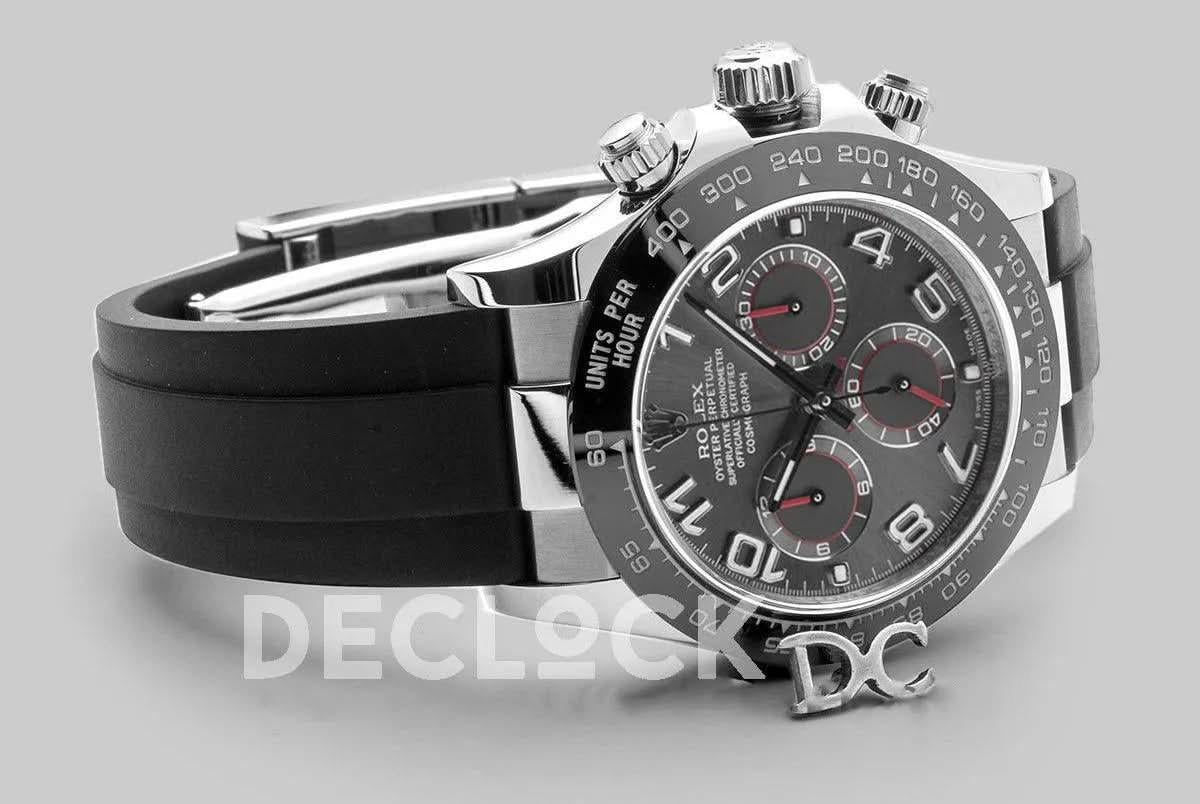 Replica Rolex Daytona 116519 Classic Racing Dial in White Gold |  Declock.