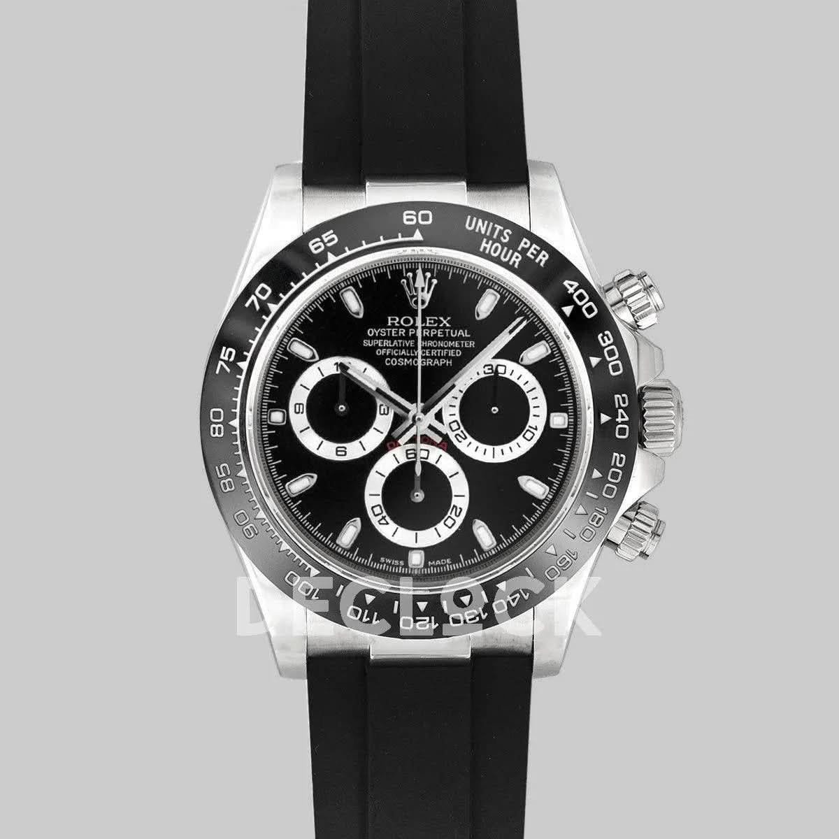 Replica Rolex Daytona 116519LN Black Dial in White Gold |  Declock