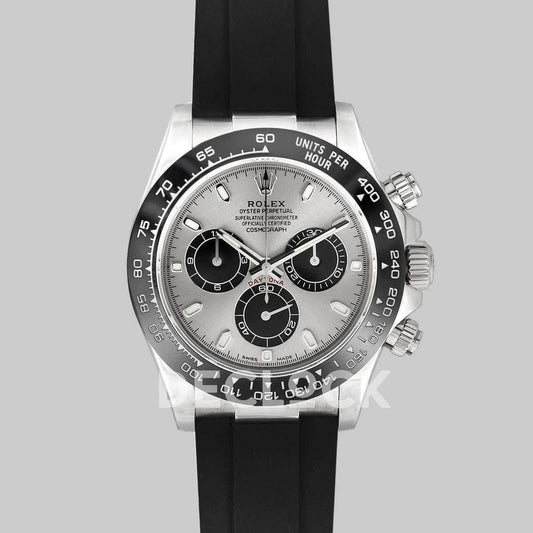 Replica Rolex Daytona 116519LN Steel and Black Dial in White Gold | Declock.