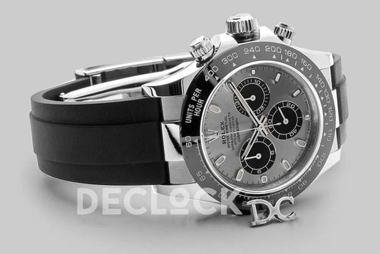 Replica Rolex Daytona 116519LN Steel and Black Dial in White Gold | Declock.