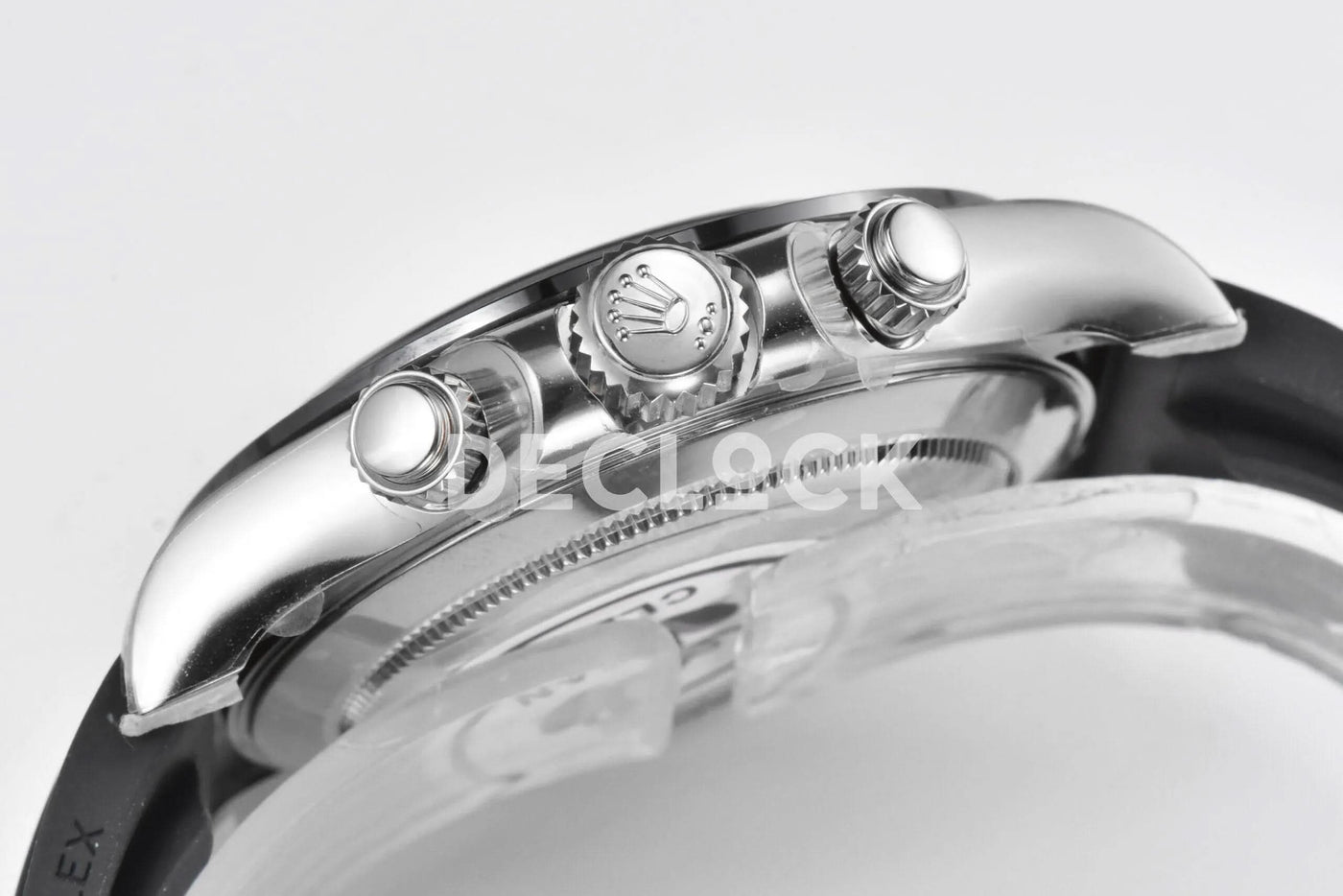 Replica Rolex Daytona 116519LN White MOP Dial in White Gold on Rubber Strap