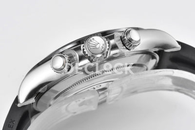Replica Rolex Daytona 116519LN White MOP Dial in White Gold on Rubber Strap