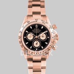 Replica Rolex Daytona 116520 Black Dial in Rose Gold