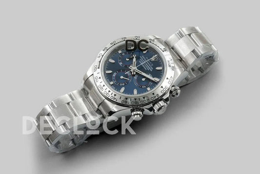 Replica Rolex Daytona 116520 Blue Dial in White Gold | Declock.