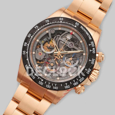 Replica Rolex Daytona 116520 Skeleton La Montoya in Rose Gold