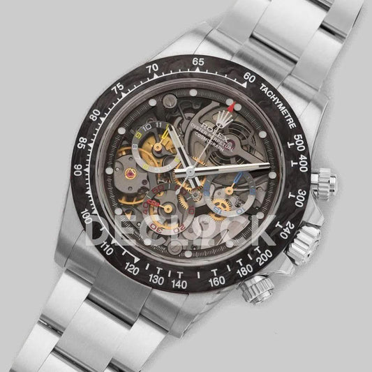 Replica Rolex Daytona 116520 Skeleton La Montoya in White Gold |  Declock.