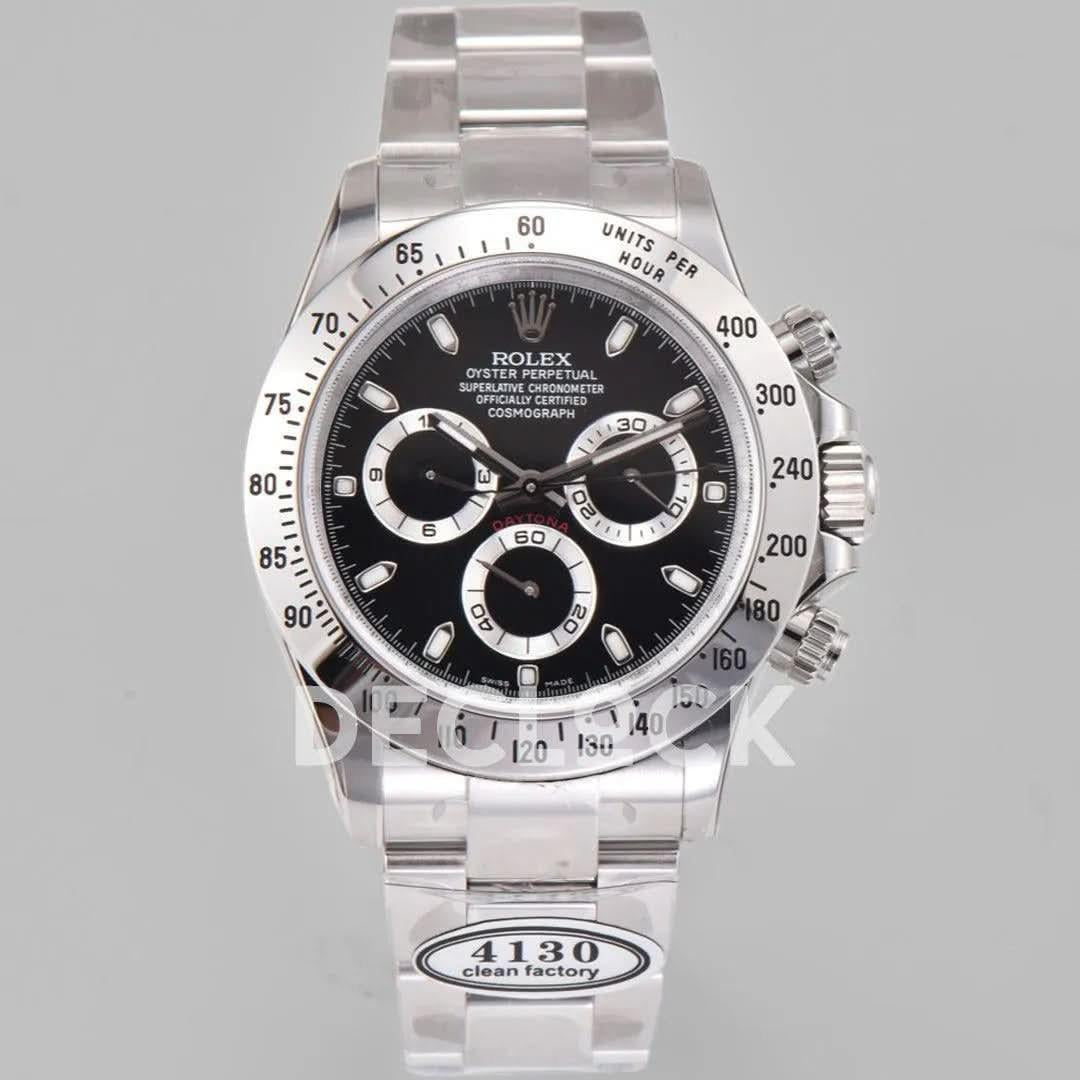 Replica Rolex Daytona 116520 Steel in Black Dial |  Declock.