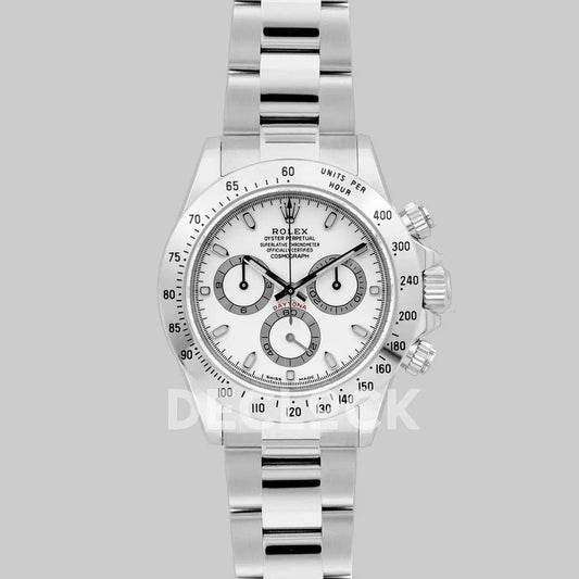 Replica Rolex Daytona 116520 White Dial in Steel | Declock.