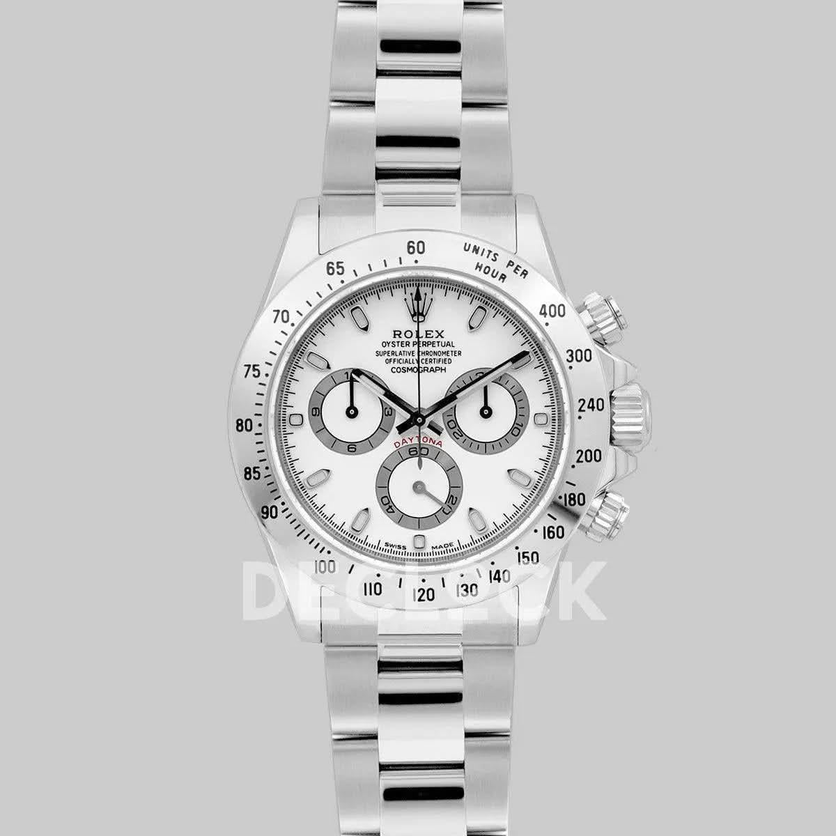 Replica Rolex Daytona 116520 White Dial in Steel |  Declock.
