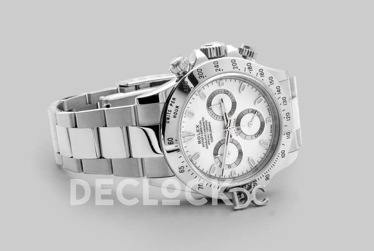 Replica Rolex Daytona 116520 White Dial in Steel |  Declock.