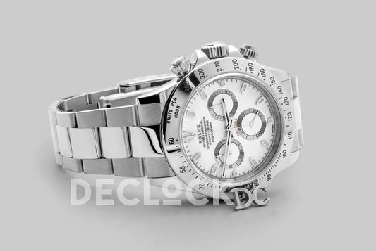 Replica Rolex Daytona 116520 White Dial in Steel | Declock.