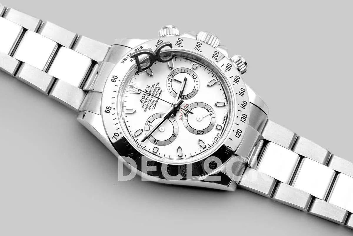 Replica Rolex Daytona 116520 White Dial in Steel |  Declock.
