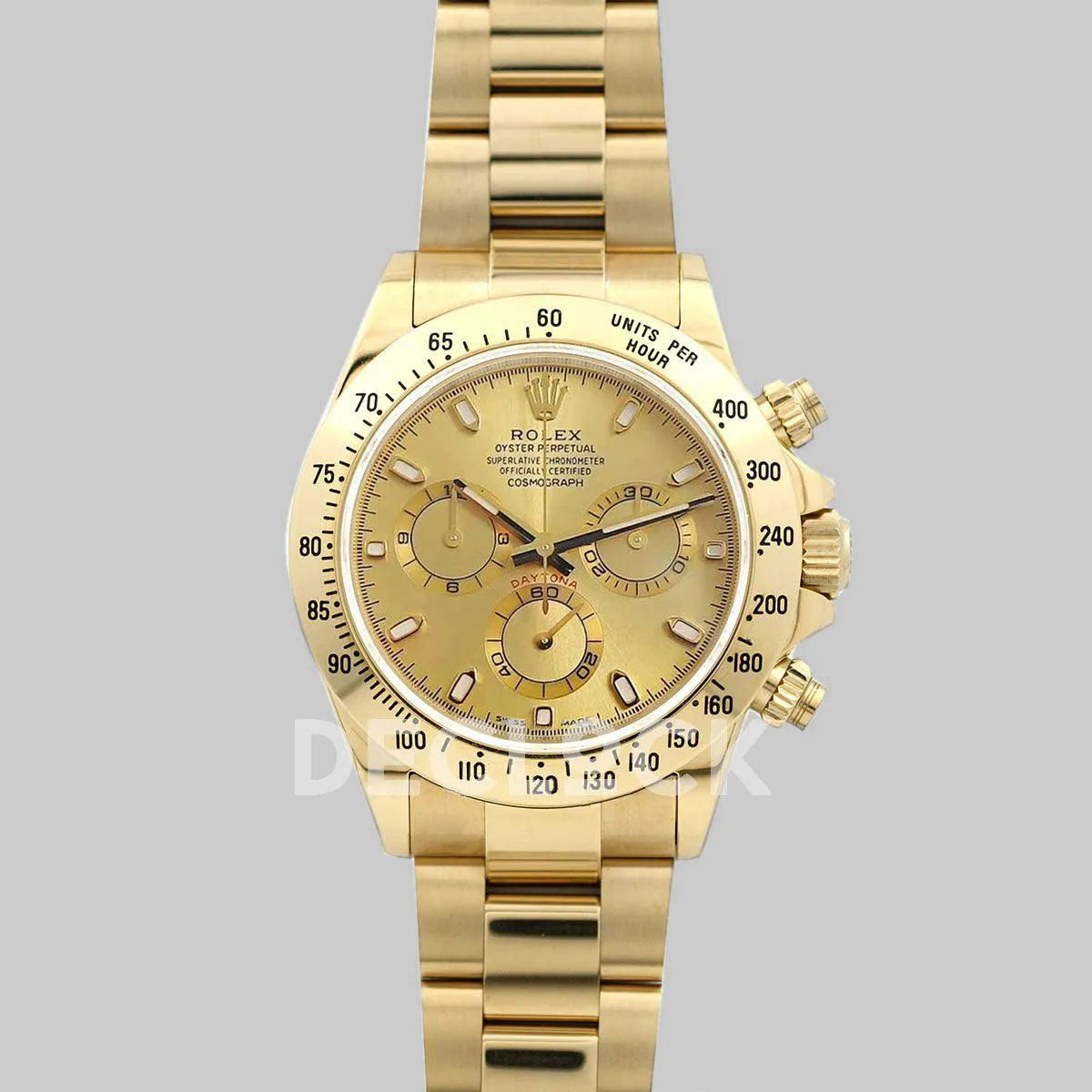 Replica Rolex Daytona 116528 Gold Dial with Yellow Gold Bracelet