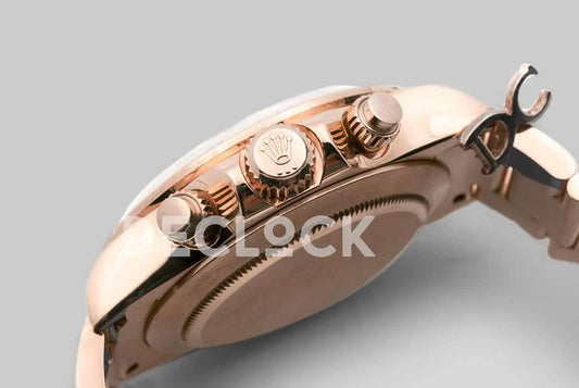 Replica Rolex Daytona 116528 Pink /Black Dial with Rose Gold Bracelet | Declock.