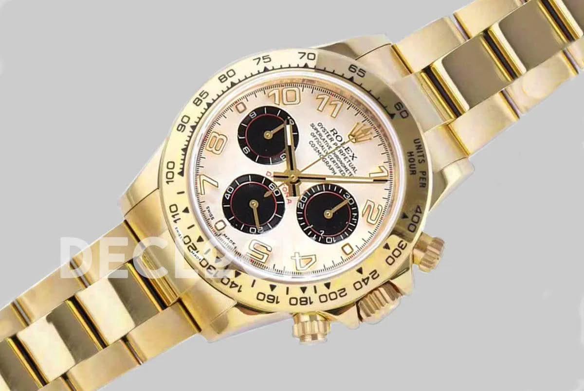 Replica Rolex Daytona 116528 White Dial in Yellow Gold |  Declock.
