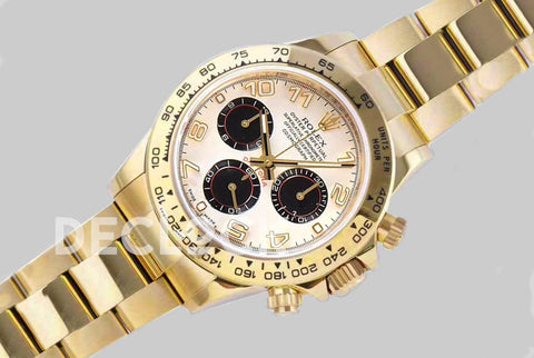 Replica Rolex Daytona 116528 White Dial in Yellow Gold - Replica Watches