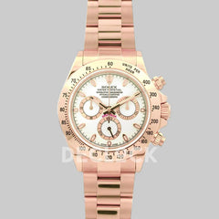 Replica Rolex Daytona 116528 White Dial with Rose Gold Bracelet