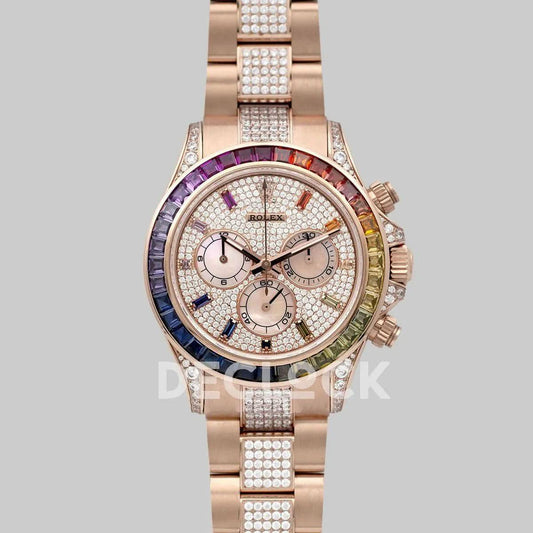 Replica Rolex Replica Rolex Daytona 116595RBOW-0002 in Everose Gold | Declock.