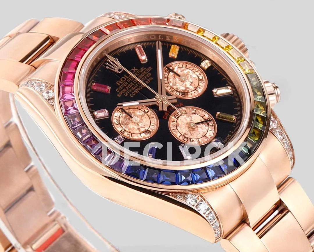 Replica Rolex Daytona 116595RBOW Black Dial in Everose Gold