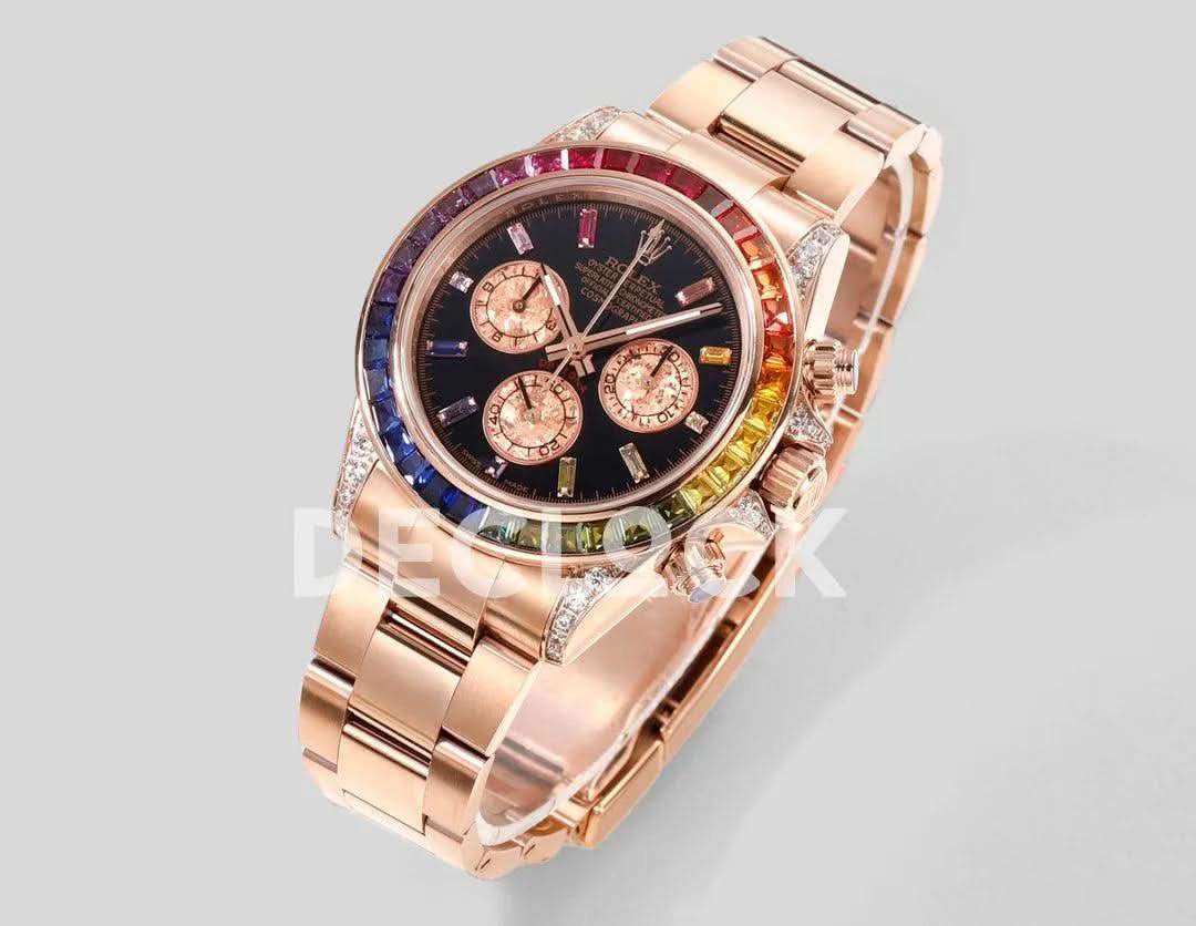 Replica Rolex Daytona 116595RBOW Black Dial in Everose Gold |  Declock.