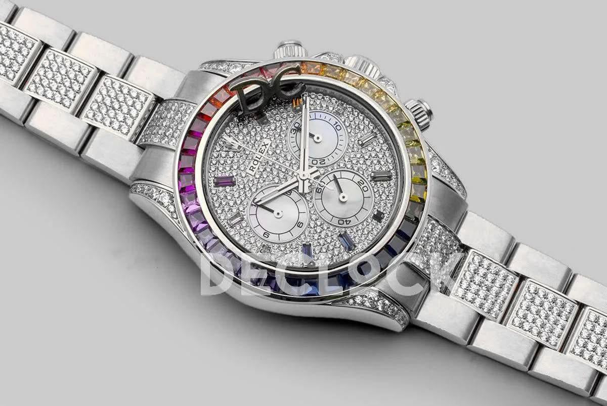 Replica Rolex Daytona 116599RBOW in White Gold |  Declock.
