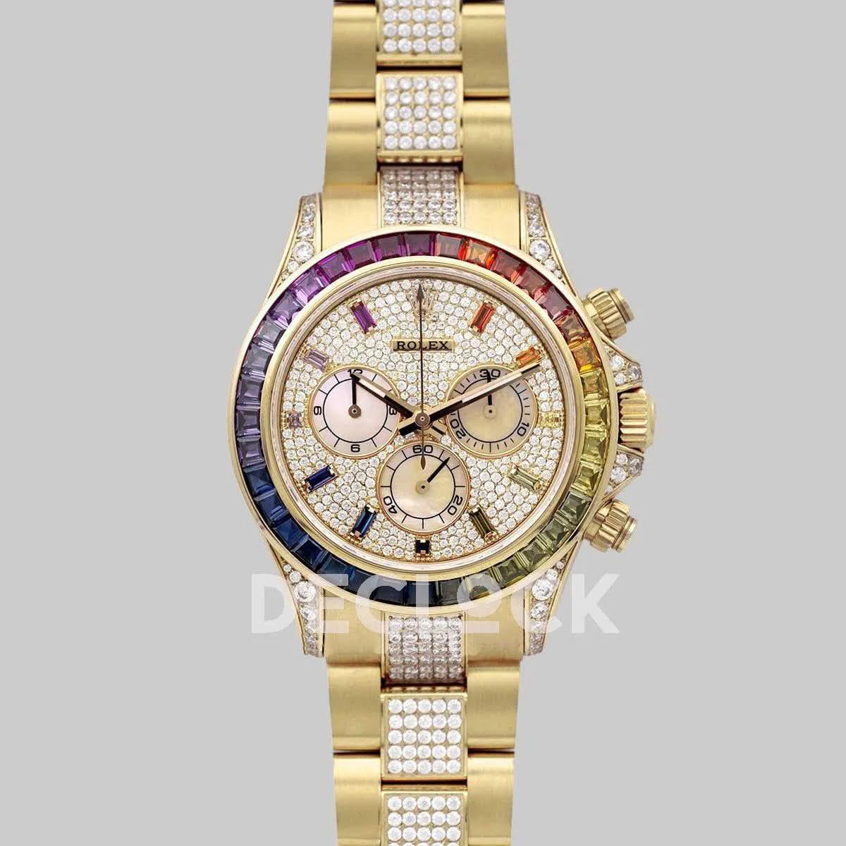 Replica Rolex Daytona 116599RBOW in Yellow Gold |  Declock.