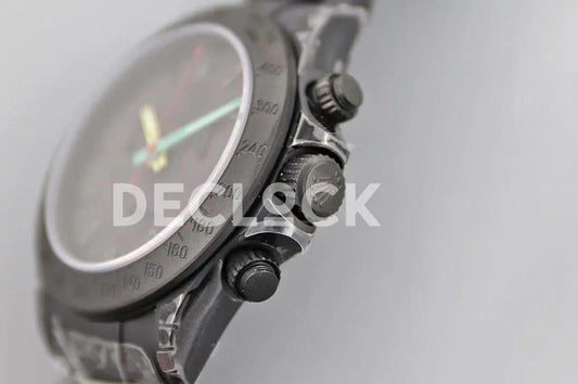 Replica Rolex Daytona Blaken Black DLC Bezel in Black Dial Multicolour Pointer |  Declock.