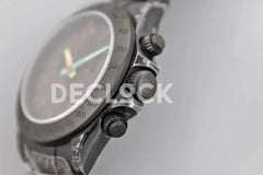 Replica Rolex Daytona Blaken Black DLC Bezel in Black Dial Multicolour Pointer