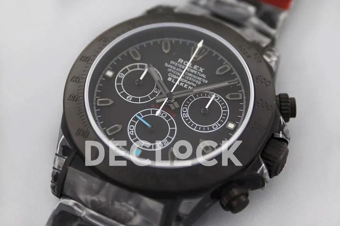 Replica Rolex Daytona Blaken Black DLC Bezel in Black Dial |  Declock.