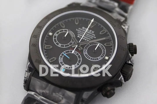 Replica Rolex Daytona Blaken Black DLC Bezel in Black Dial |  Declock.