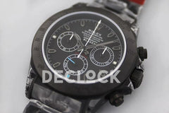 Replica Rolex Daytona Blaken Black DLC Bezel in Black Dial