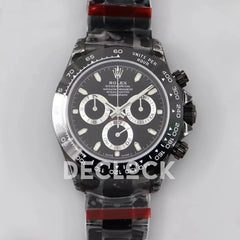 Replica Rolex Daytona Blaken Black DLC Ceramic Bezel in Black Dial